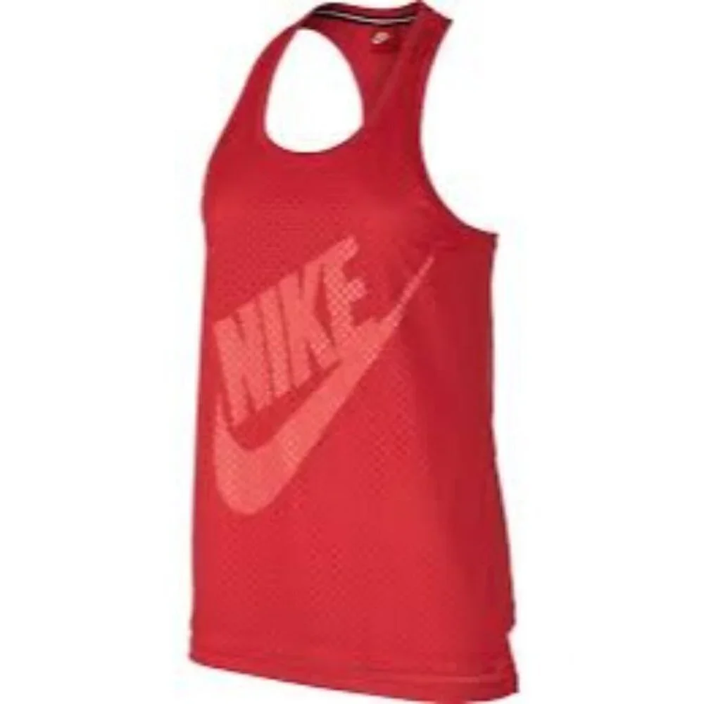 Nike Just Do It Red Mesh 2 Layer Racerback Tank Top